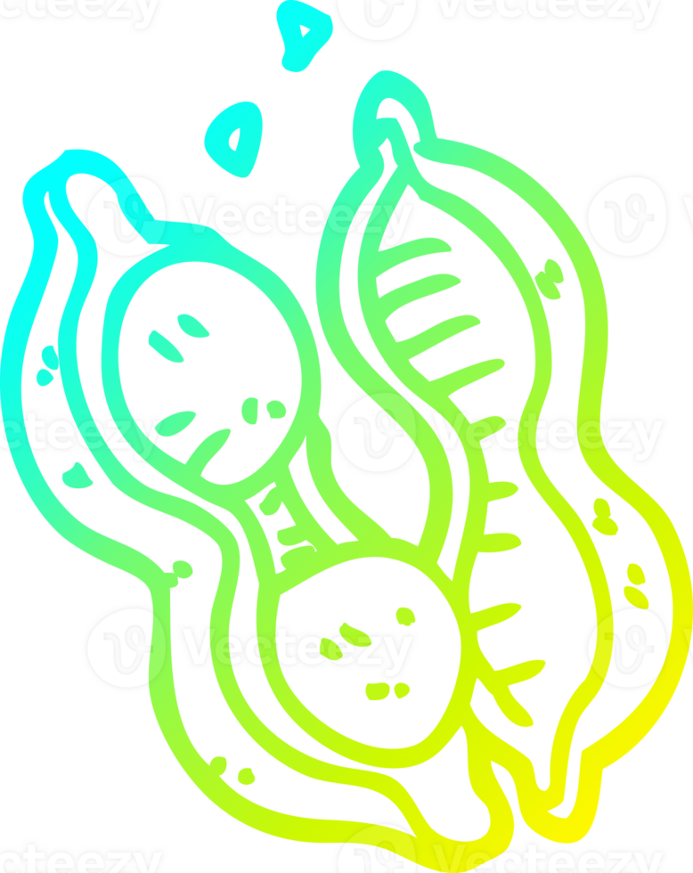 cold gradient line drawing of a cartoon peanuts in shell png