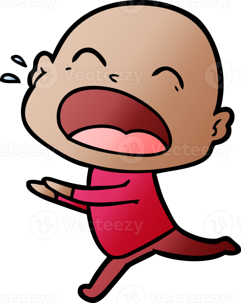 cartoon shouting bald man png