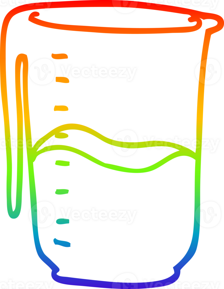 rainbow gradient line drawing of a cartoon jug png
