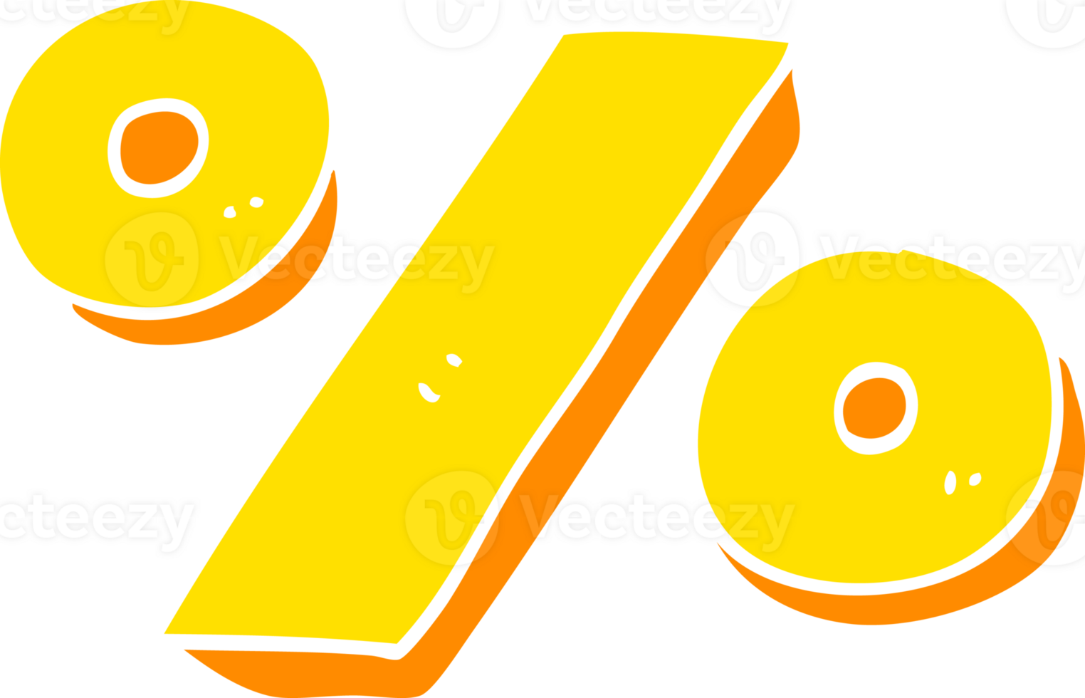 flat color illustration of percentage symbol png