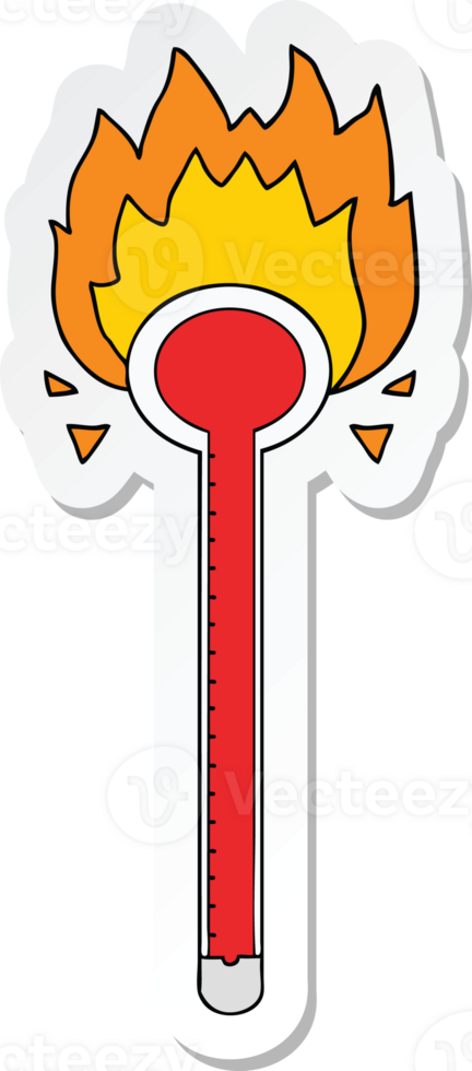 sticker of a cartoon thermometer png