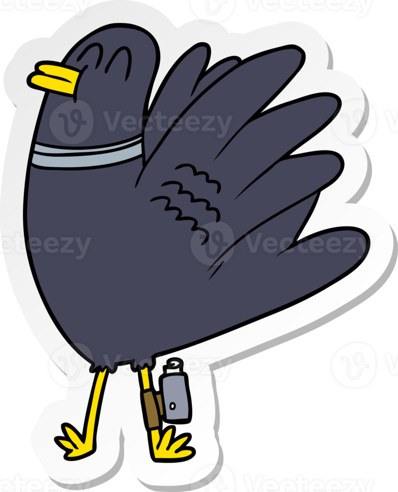 beunruhigter Aufkleber eines Cartoonvogels png