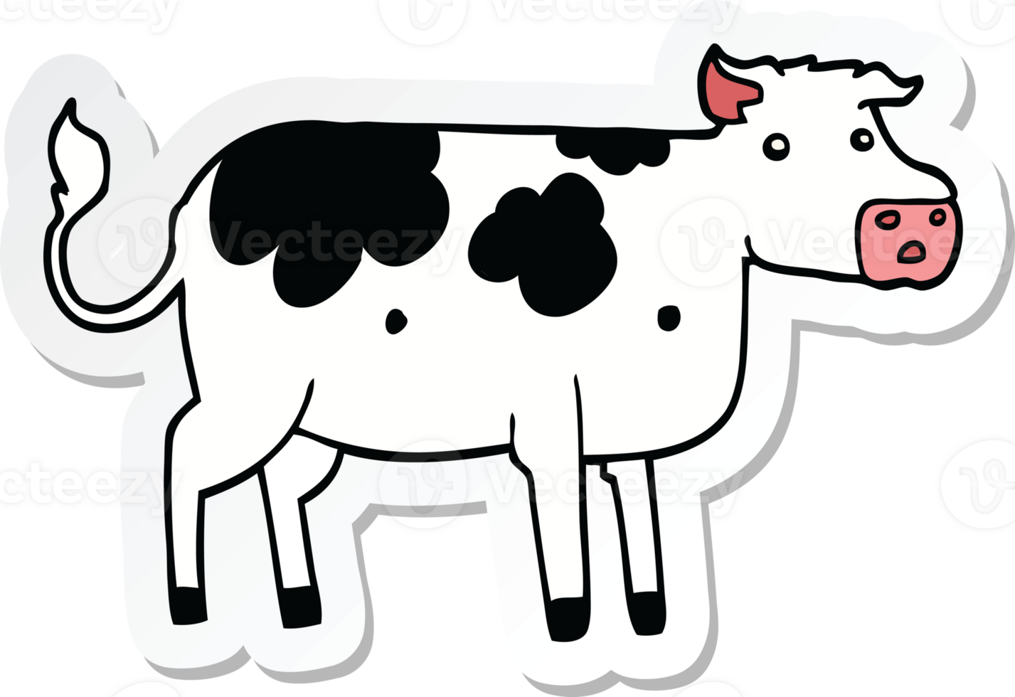 sticker of a cartoon cow png