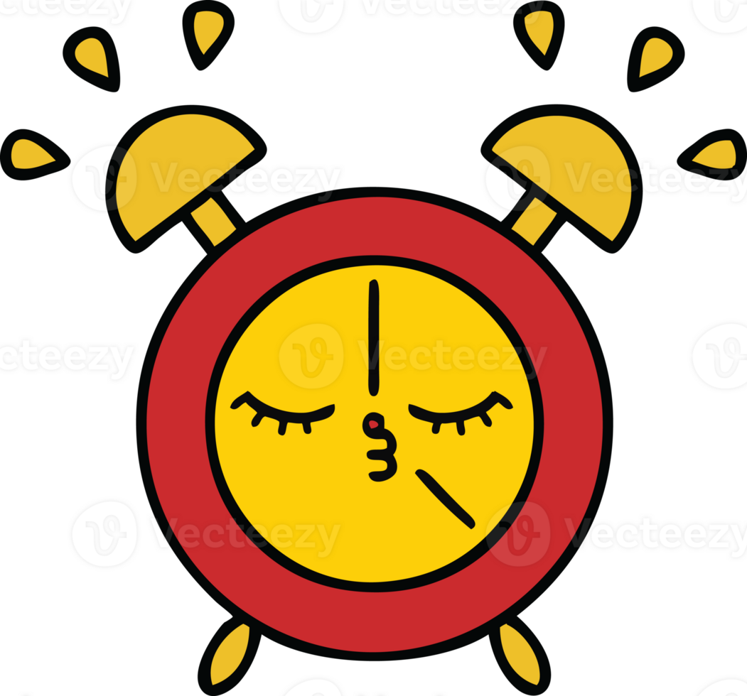 cute cartoon of a alarm clock png