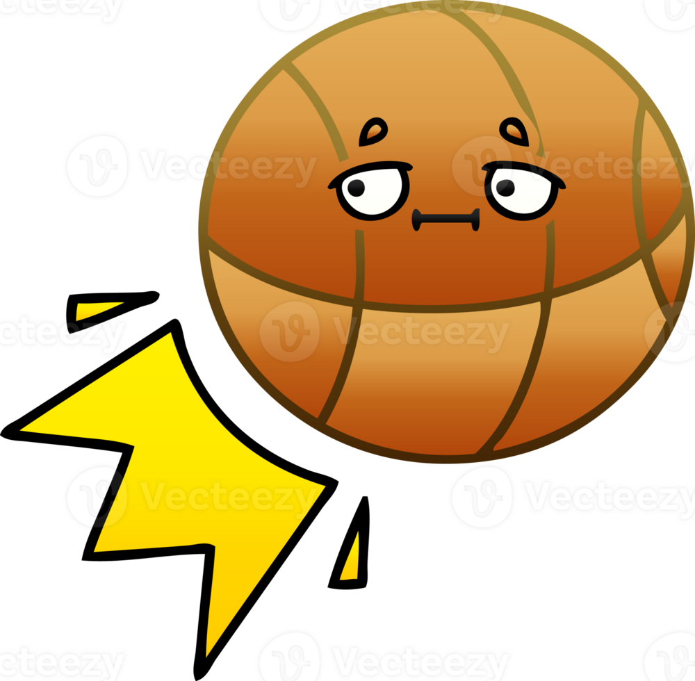 gradient shaded cartoon of a basketball png