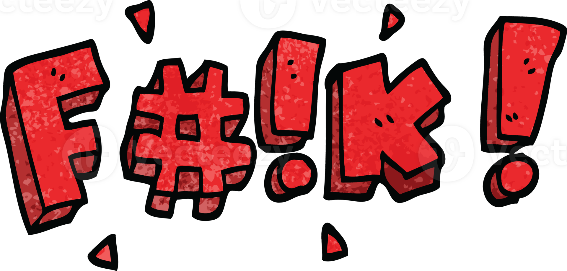 cartoon doodle swear word png