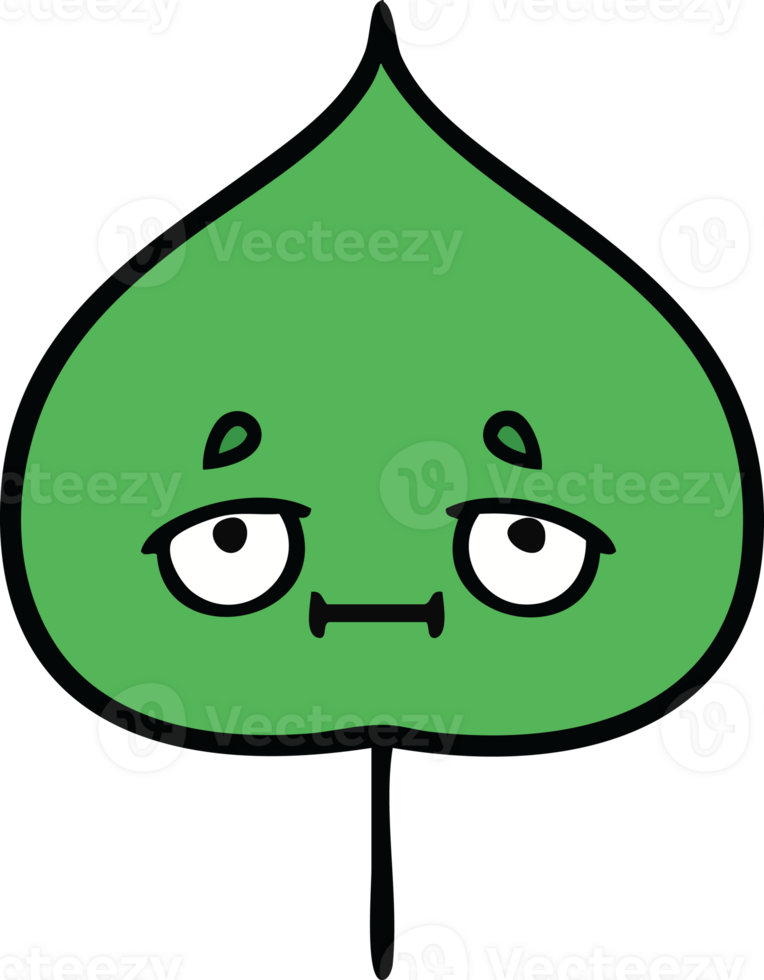 cute cartoon of a expressional leaf png