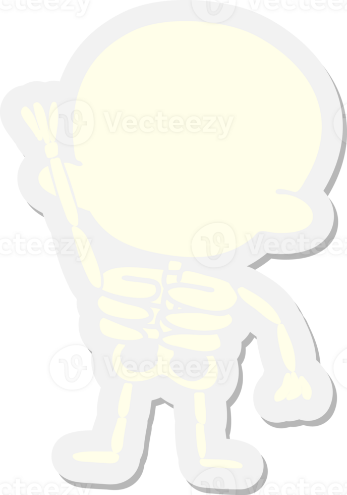 skeleton waving sticker png