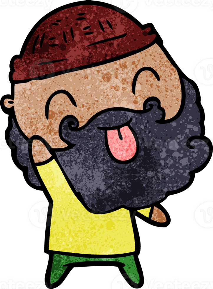 man with beard sticking out tongue png
