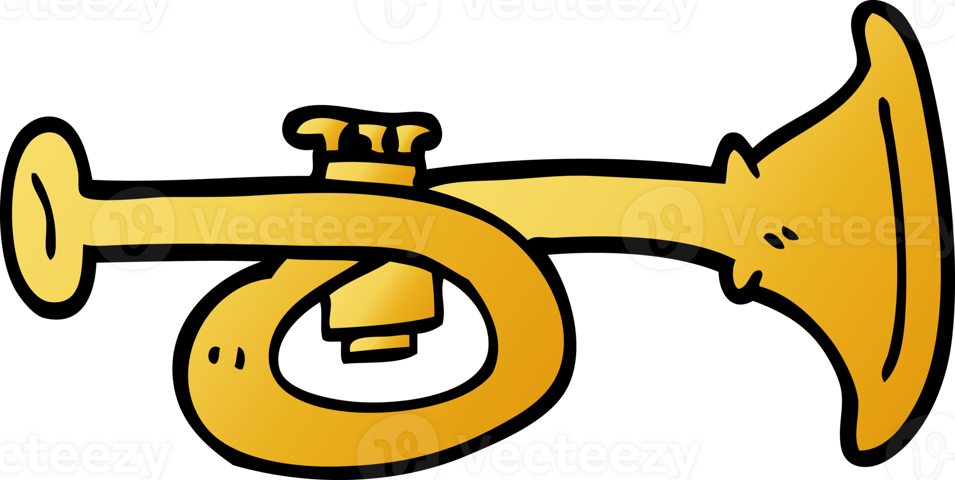 cartoon doodle brass horn png