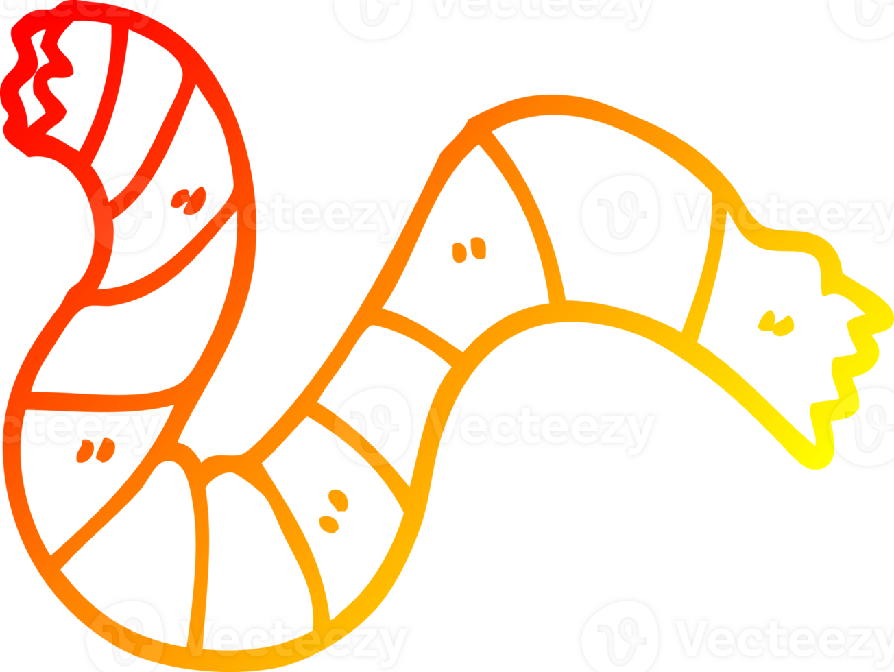 warm gradient line drawing of a cartoon stripy scarf png