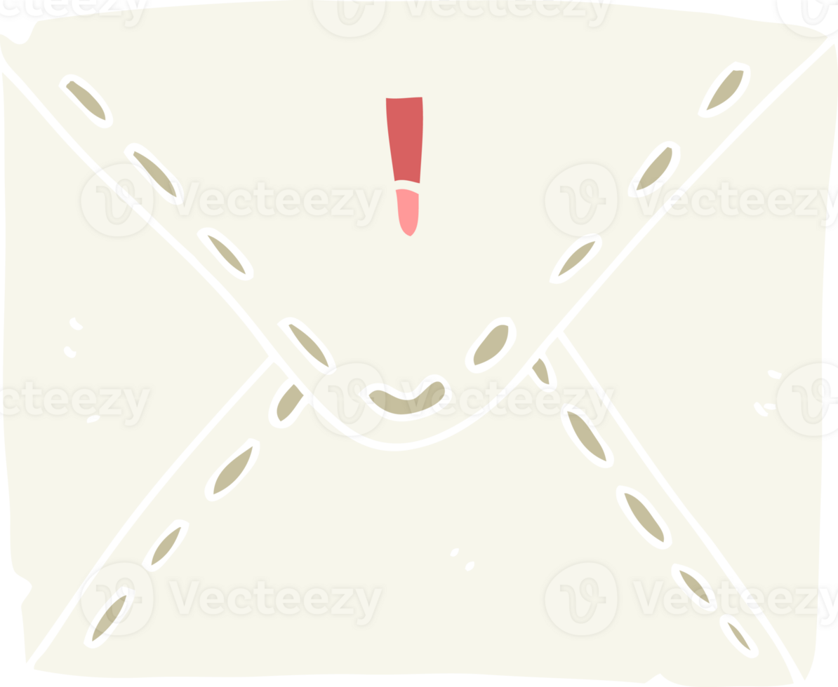 flat color style cartoon envelope png