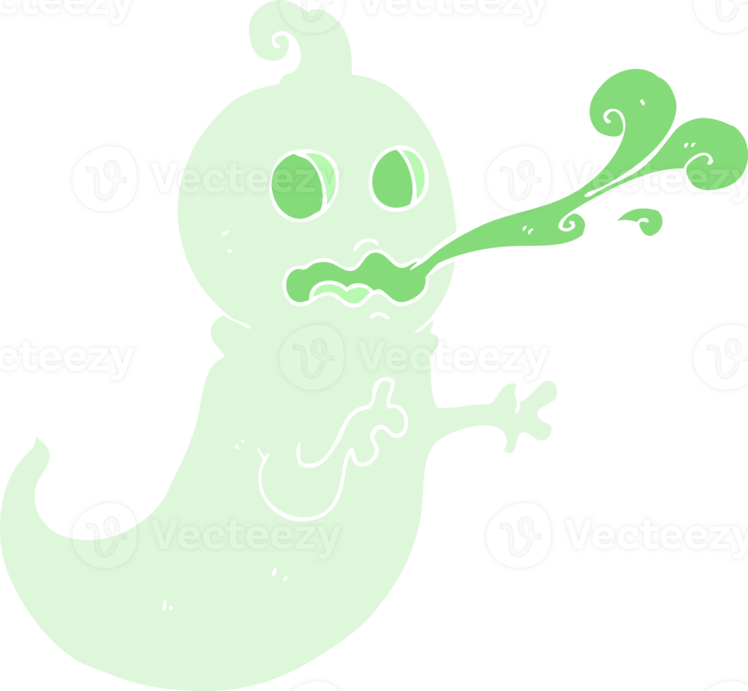 flat color illustration of slimy ghost png