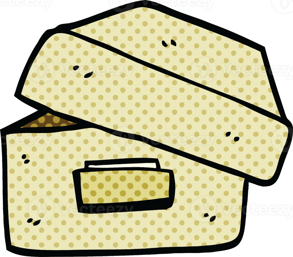 comic book style cartoon old filing box png