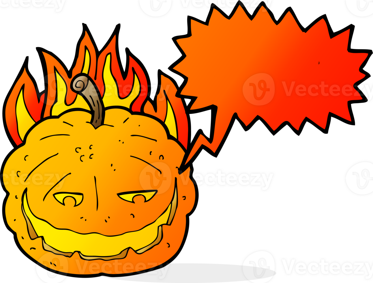 cartoon halloween pumpkin with speech bubble png