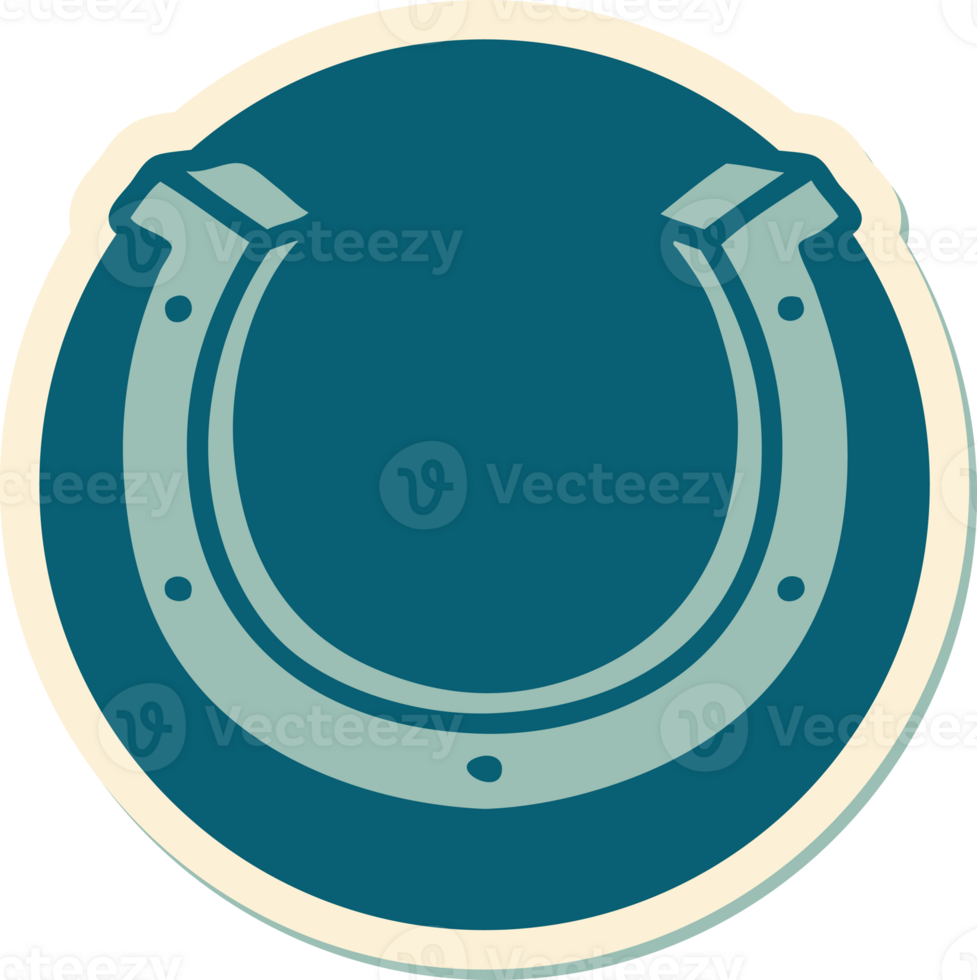 sticker of tattoo in traditional style of a horse shoe png