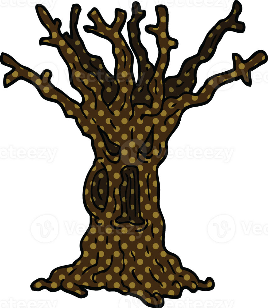 comic book style cartoon spooky tree png