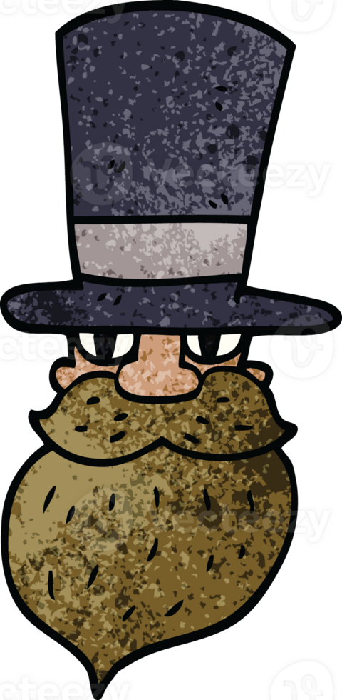 cartoon doodle man in top hat png