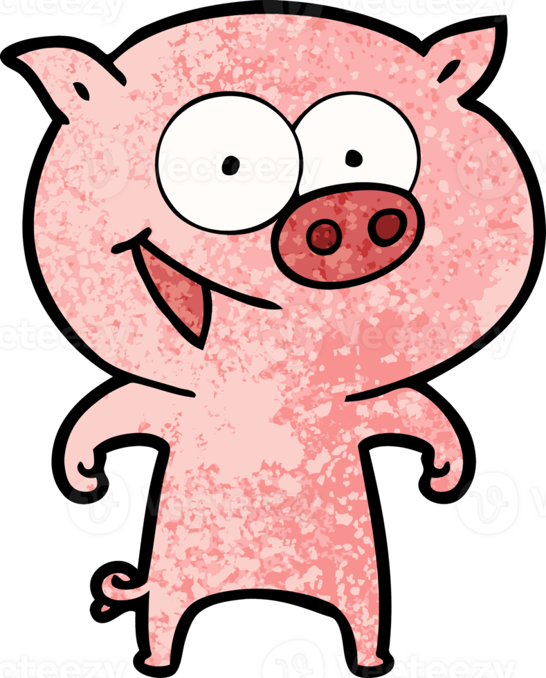 cheerful pig cartoon png