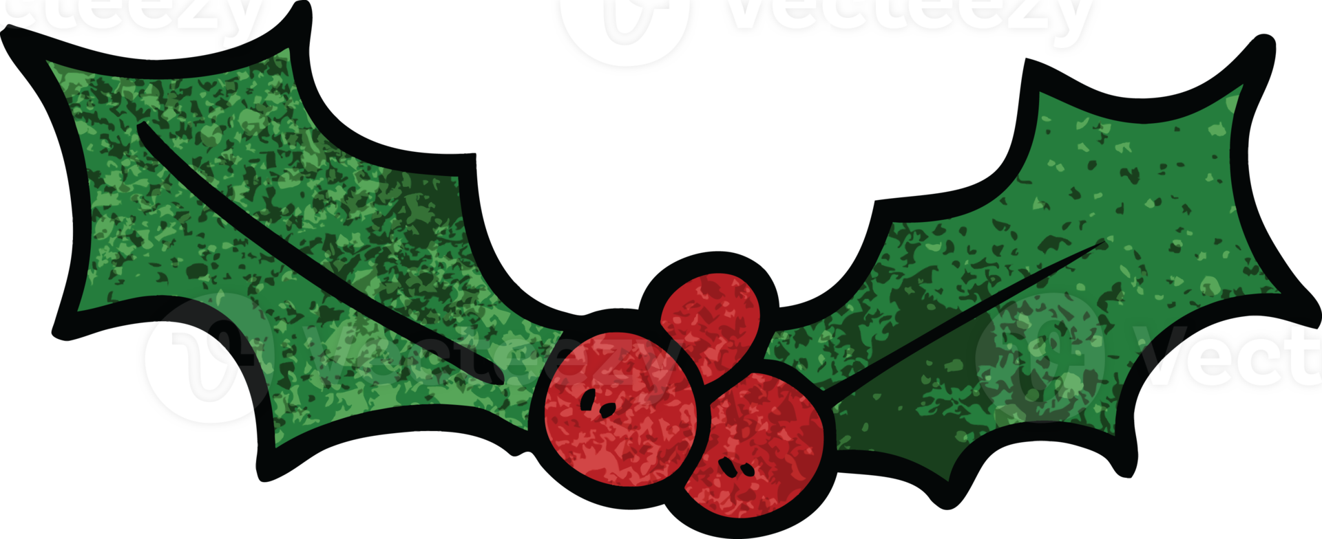 cartoon doodle holly twig png