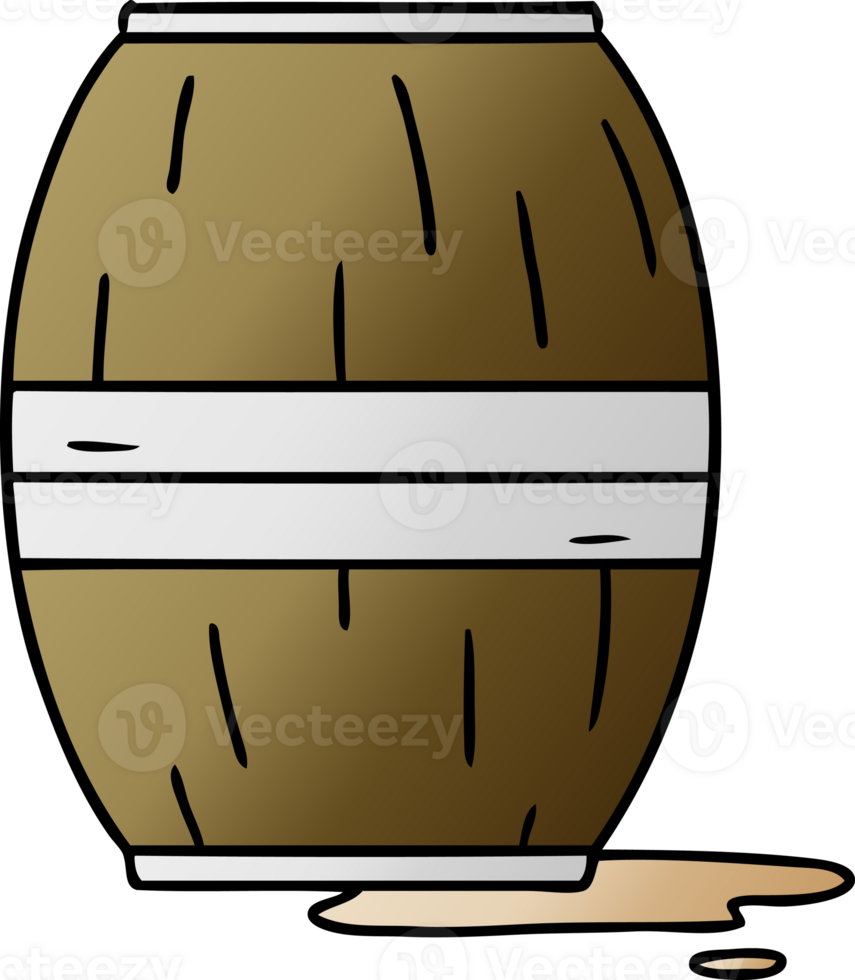 hand drawn gradient cartoon doodle of a wine barrel png