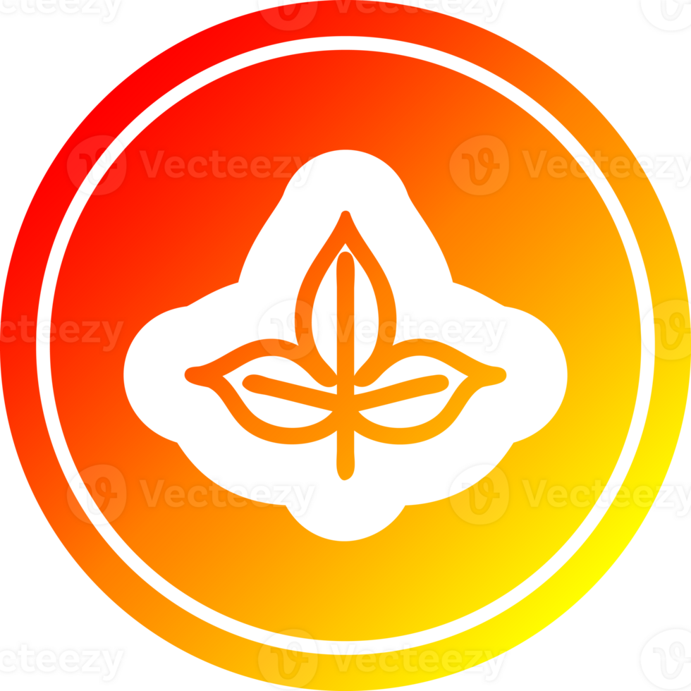 natural leaf circular icon with warm gradient finish png