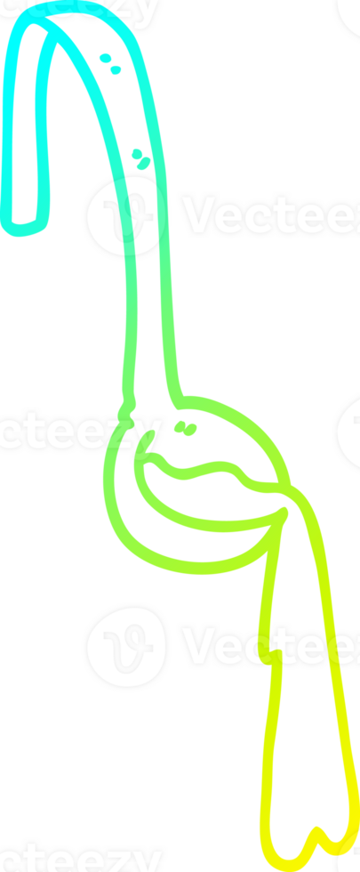 cold gradient line drawing of a cartoon ladle of food png