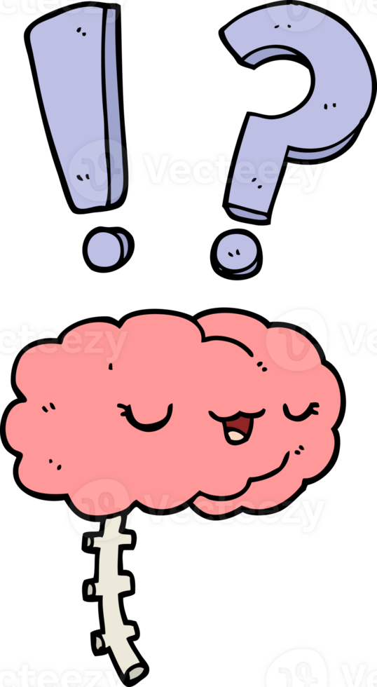 cartoon curious brain png
