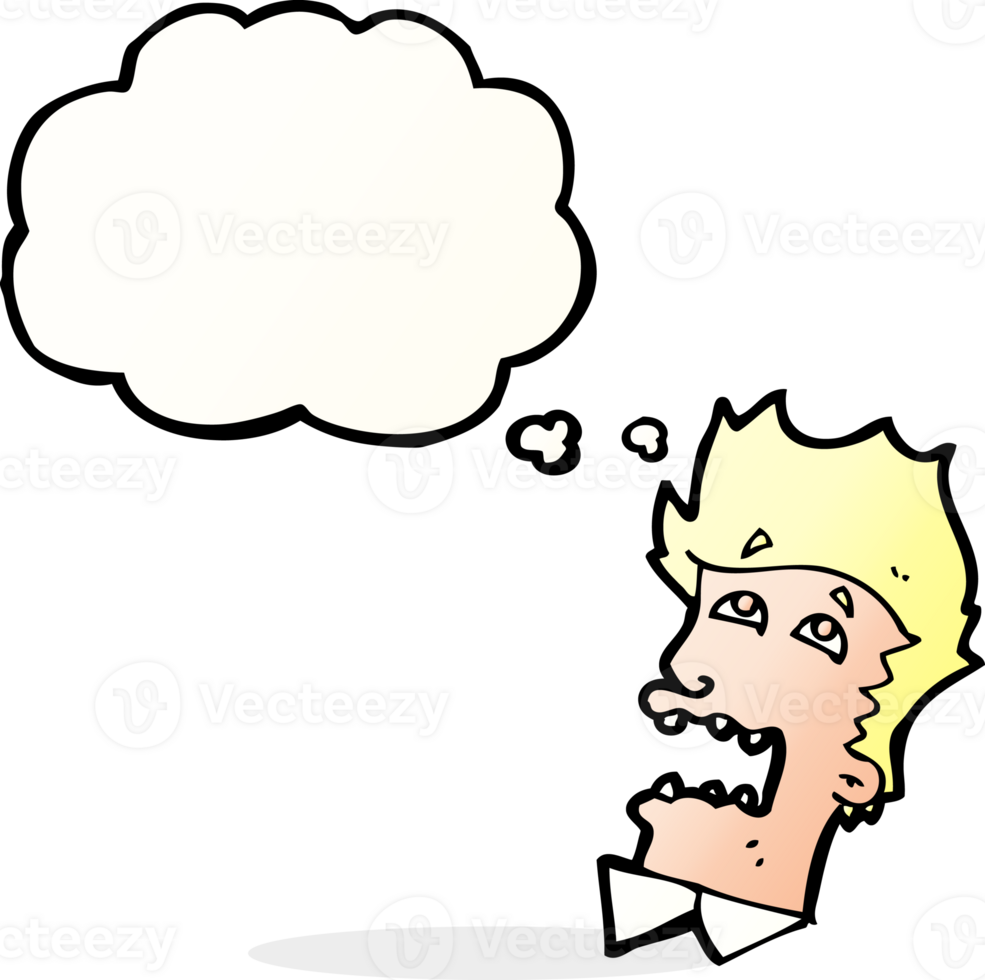 cartoon frightened man with speech bubble png