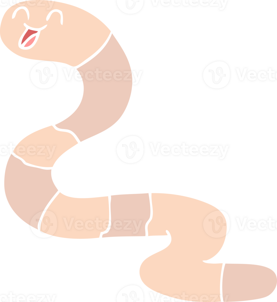 flat color style cartoon worm png