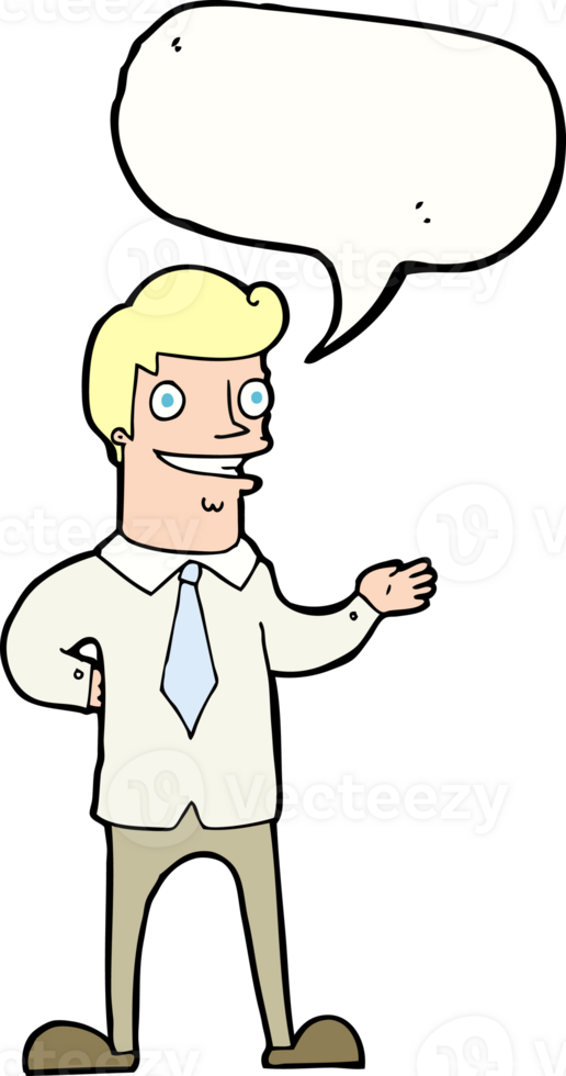 cartoon salesman with speech bubble png