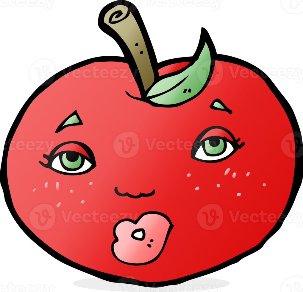 cartoon apple with face 45186827 PNG