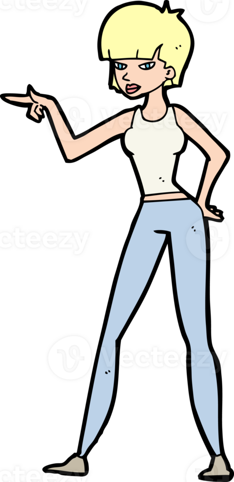 cartoon woman pointing png