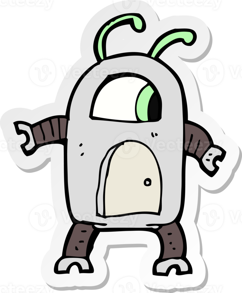 sticker of a cartoon alien robot png