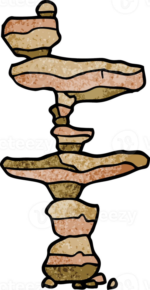 cartoon doodle of stacked stones png