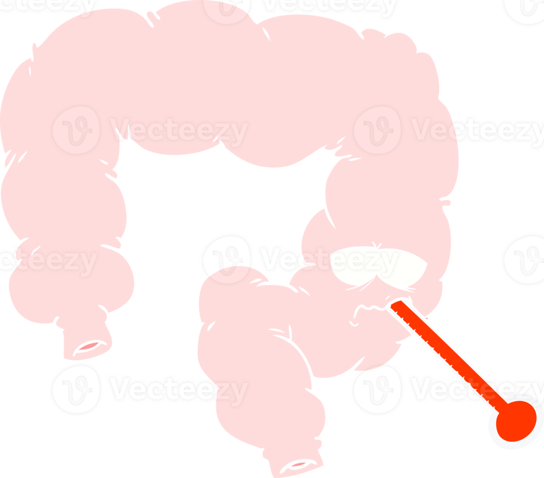 flat color style cartoon unhealthy colon png