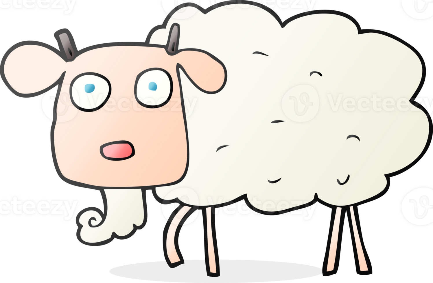 hand drawn cartoon goat png