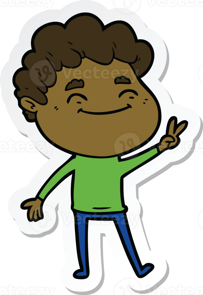 sticker of a cartoon friendly man png