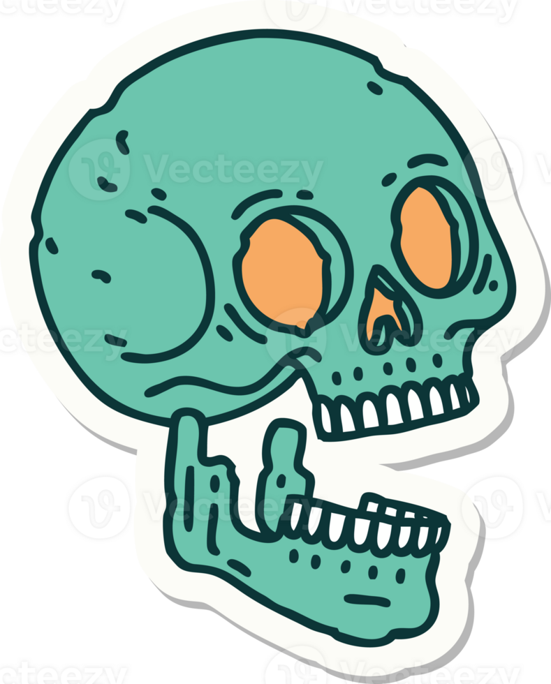 sticker of tattoo in traditional style of a skull png