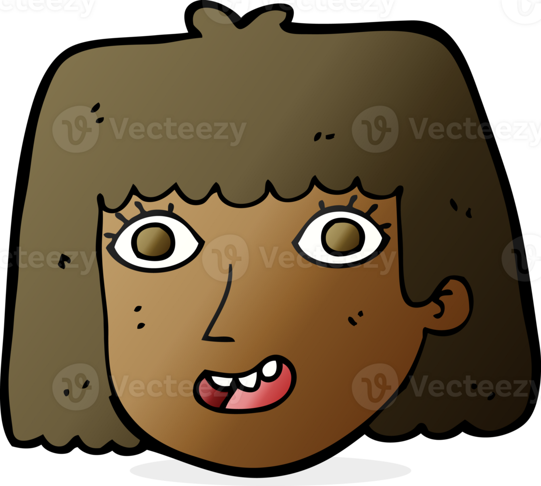 cartoon happy female face png