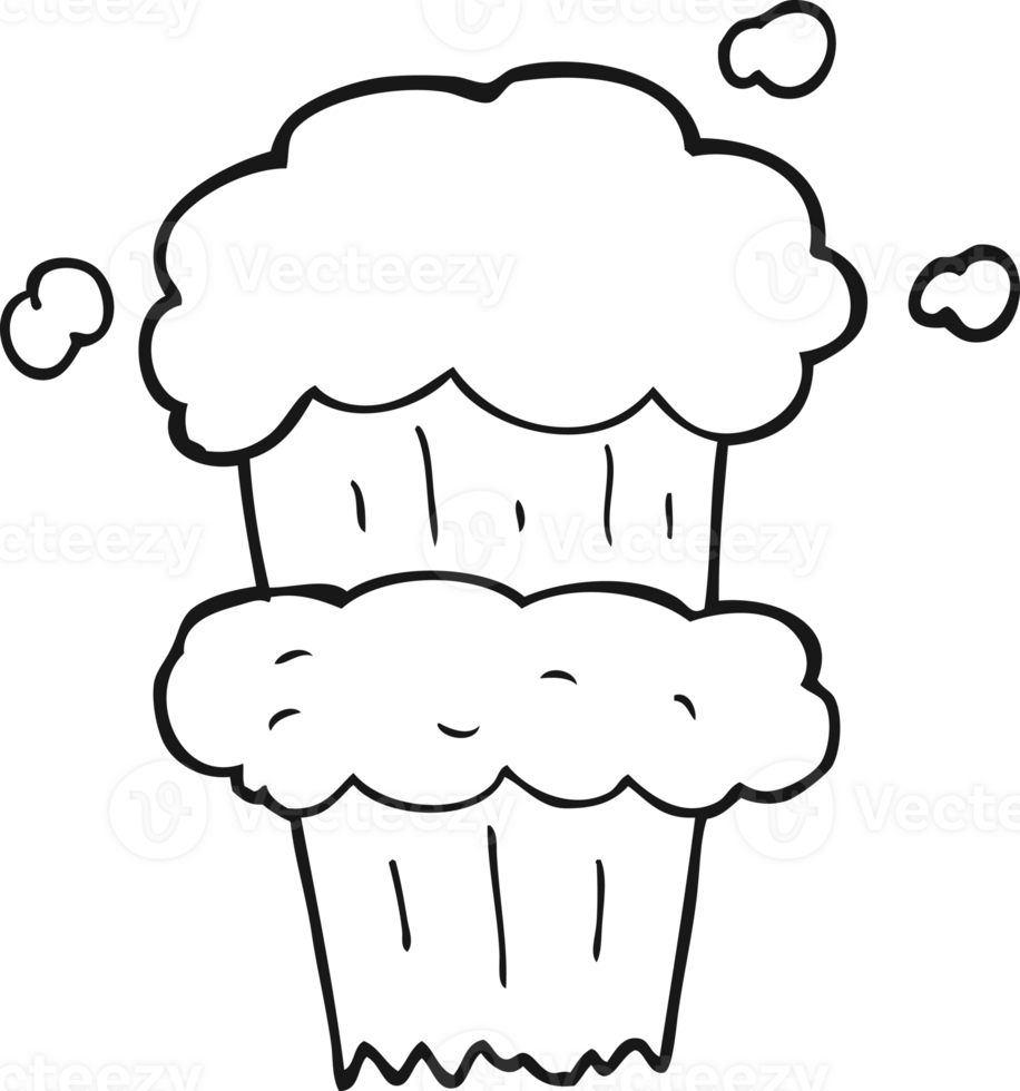 hand drawn black and white cartoon smoke explosion png