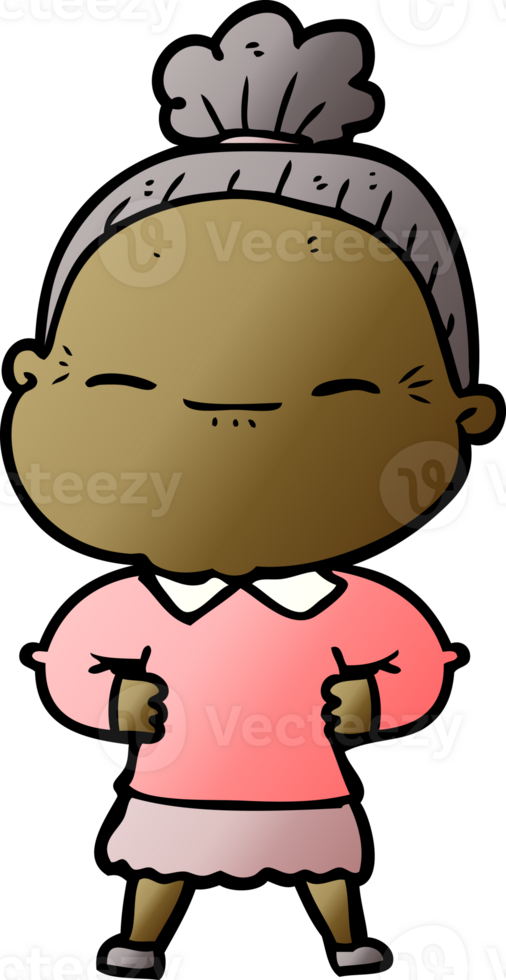 cartoon peaceful old woman png