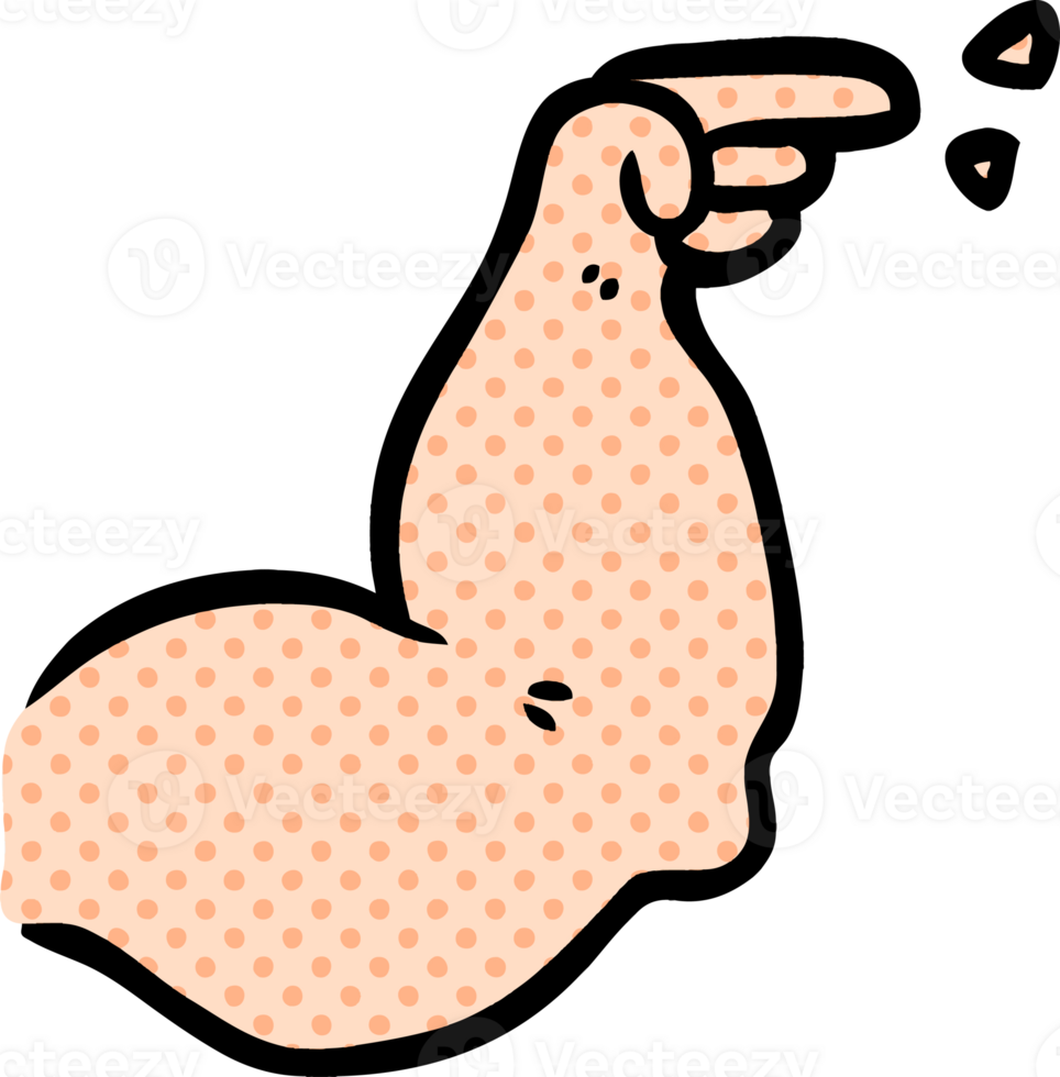 cartoon muscular arm pointing png