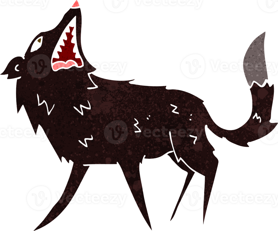 cartoon snapping wolf png