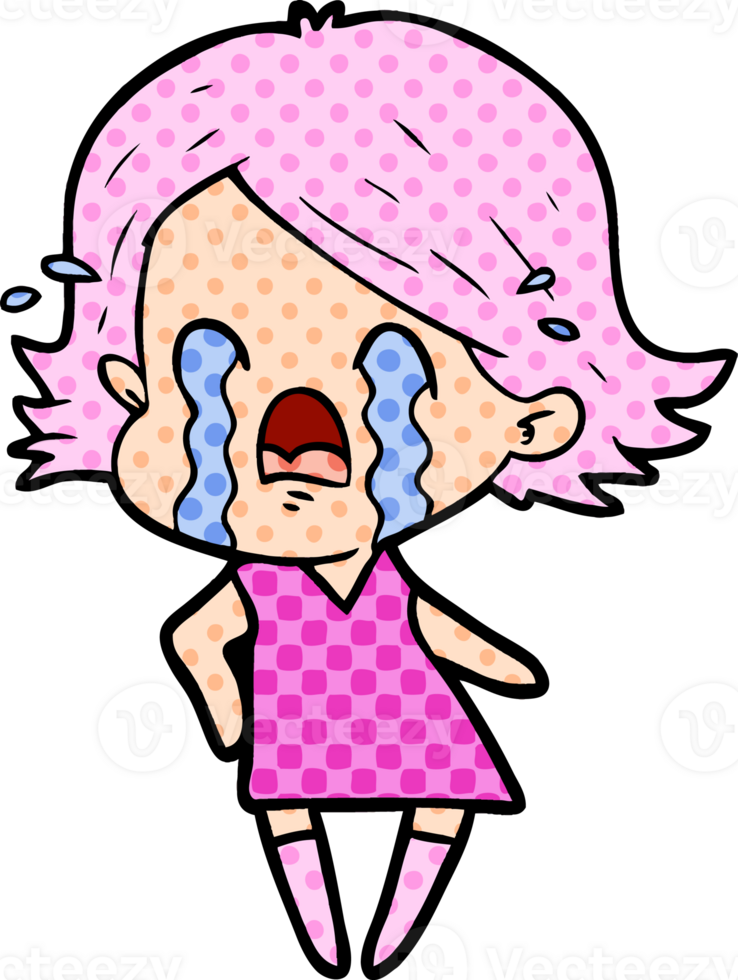 cartoon woman crying png