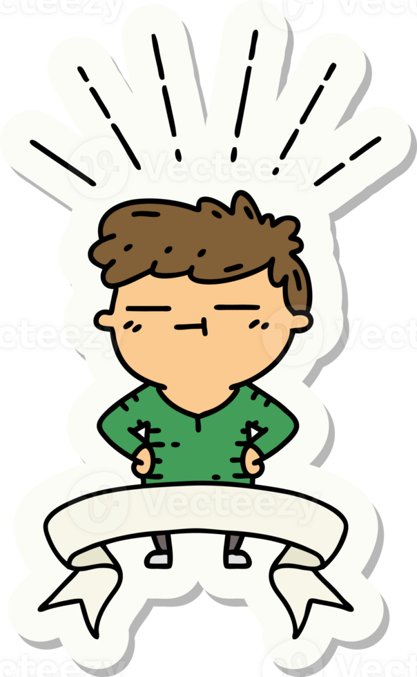 sticker of a tattoo style happy man png