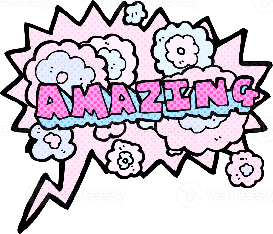 hand drawn comic book speech bubble cartoon amazing word png