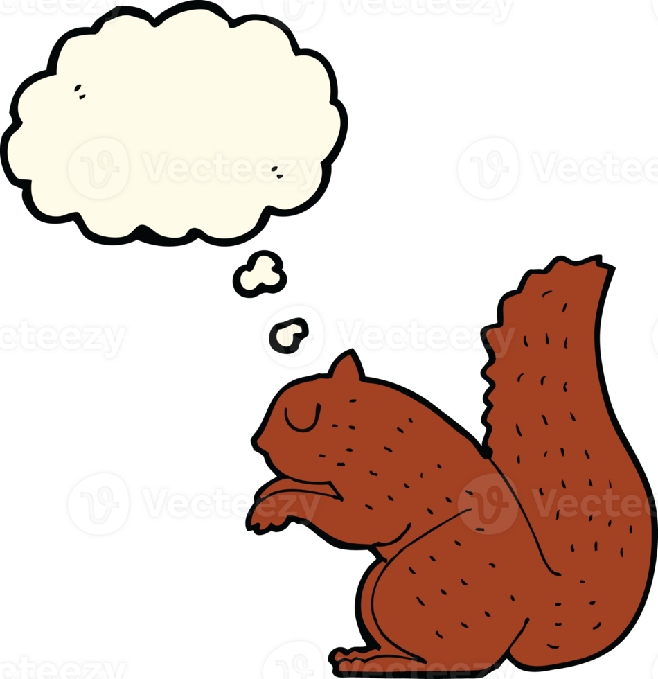 cartoon squirrel with thought bubble png
