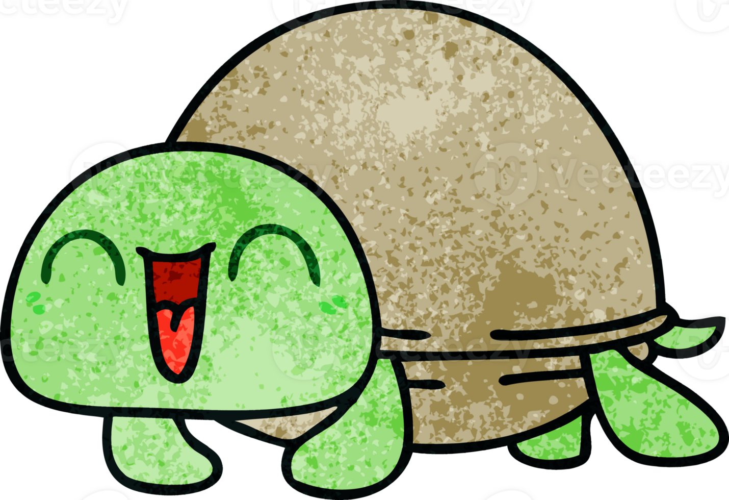hand drawn quirky cartoon turtle png
