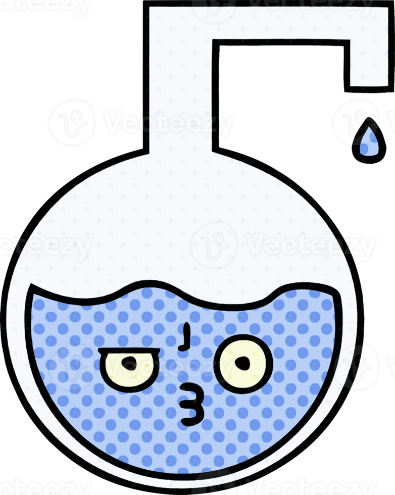comic book style cartoon of a science experiment png